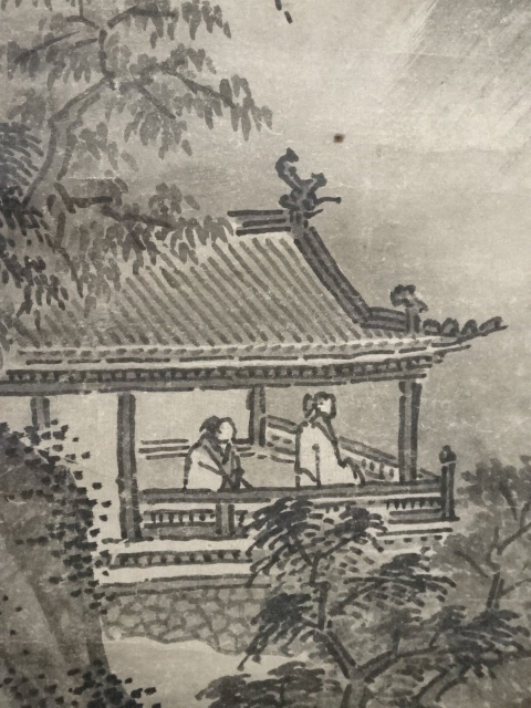 道具 ] - 道具 江戸時代前期頃 狩野派 水墨滝山水 肉筆紙本掛軸（二